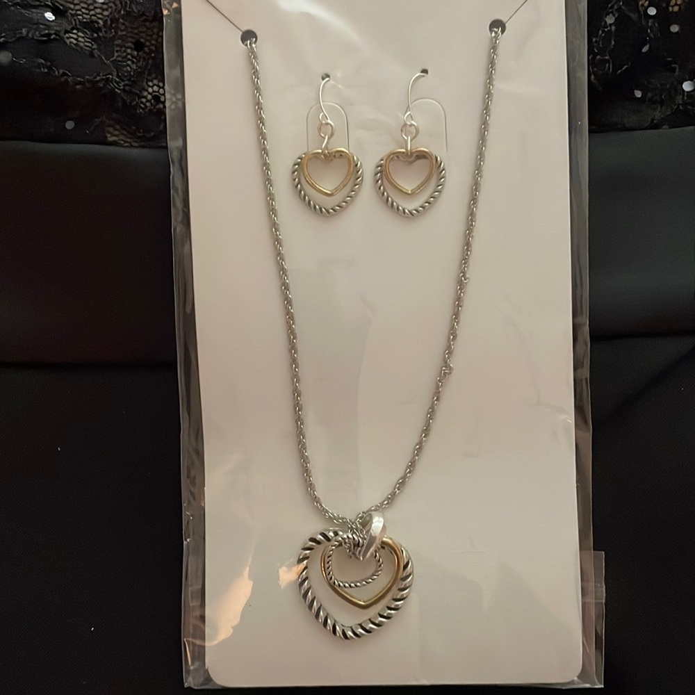 Heart earrings & necklace set